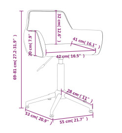 Chaises pivotantes à manger lot de 2 Gris foncé Velours