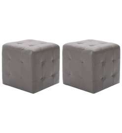 2 pcs Poufs Gris 30 x 30 x 30 cm Similicuir