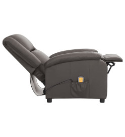 Fauteuil de massage gris cuir véritable