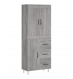 Buffet haut Sonoma gris 69,5x34x180 cm Bois d'ingénierie