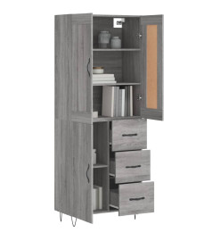 Buffet haut Sonoma gris 69,5x34x180 cm Bois d'ingénierie