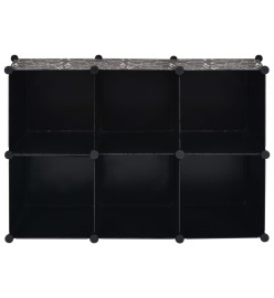 Organisateur de rangement cube avec 6 compartiments Noir