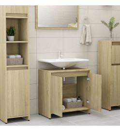 Armoire de salle de bain Chêne sonoma 60x33x61 cm Aggloméré