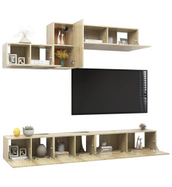 Ensemble de meuble TV 6 pcs Chêne sonoma Aggloméré