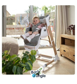 Bo Jungle Chaise haute berçante 2 en 1 Bois Blanc