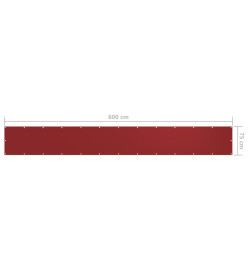 Écran de balcon Rouge 75x600 cm Tissu Oxford