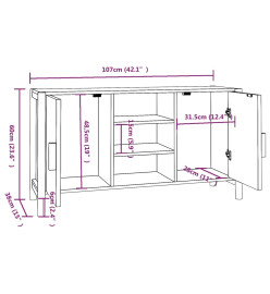 Buffet Blanc 107x38x60 cm Bois d'ingénierie