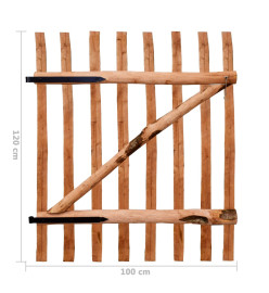 Portillon de clôture Bois de noisetier imprégné 100x120 cm