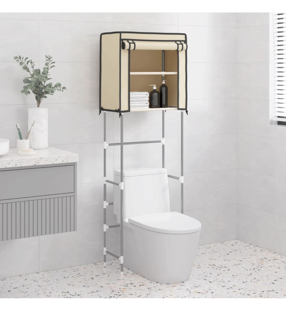 Support de rangement 2 niveaux sur toilette Crème 56x30x170 cm