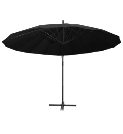 Parasol suspendu Noir 3 m Mât en aluminium