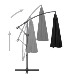 Parasol suspendu Noir 3 m Mât en aluminium