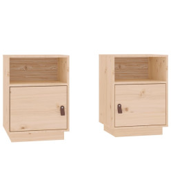 Tables de chevet 2 pcs 40x34x55 cm Bois de pin massif