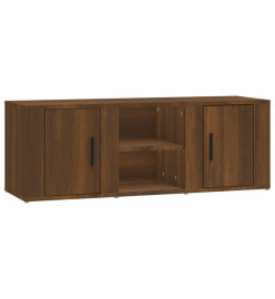 Meuble TV Chêne marron 100x31,5x35 cm Bois d'ingénierie