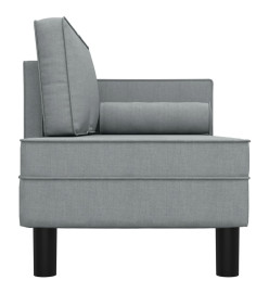 Chaise longue avec coussins et traversin gris clair tissu