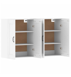 Armoires murales 2 pcs blanc bois d'ingénierie