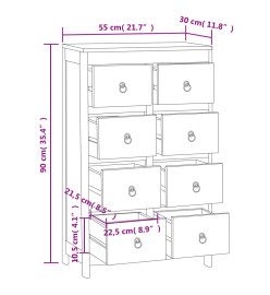 Commode 55x30x90 cm Bois massif de teck