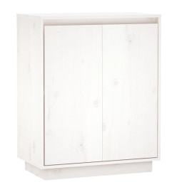 Buffet Blanc 60x34x75 cm Bois massif de pin