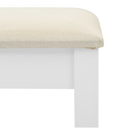 Coiffeuse et tabouret Blanc 65x36x128 cm Bois de paulownia MDF