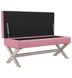 Tabouret de rangement Rose 110x45x49 cm Velours