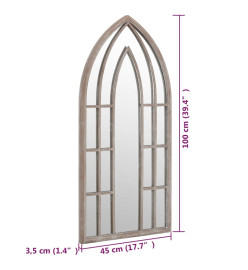 Miroir de jardin Sable 100x45cm Fer pour utilisation extérieure