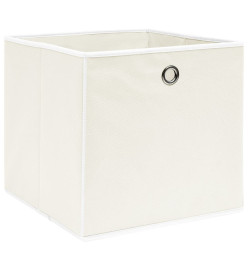 Boîtes de rangement 10 pcs Blanc 32x32x32 cm Tissu