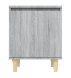 Tables de chevet pieds en bois 2 pcs Sonoma gris 40x30x50 cm