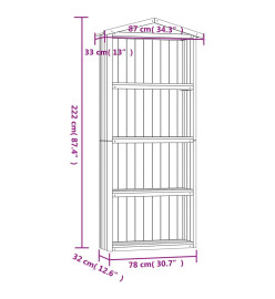 Abri à outils de jardin 87x33x222 cm Bois de pin imprégné