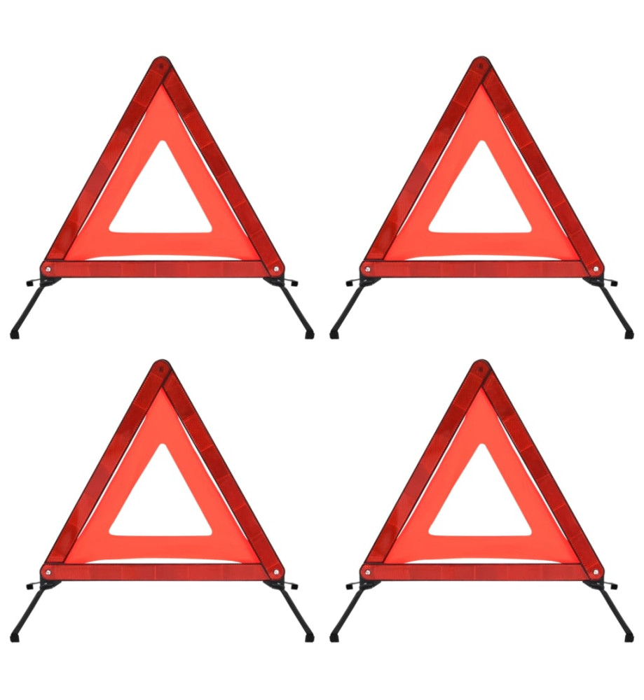 Triangles de signalisation routière 4pcs Rouge 56,5x36,5x44,5cm