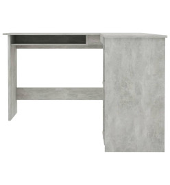 Bureau d'angle en forme de L Gris Béton 120x140x75 cm Aggloméré