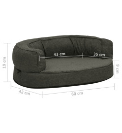 Matelas de lit ergonomique de chien 60x42 cm Polaire aspect lin