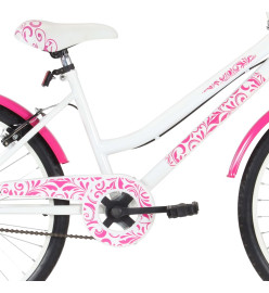 Vélo pour enfants 24 pouces Rose et blanc