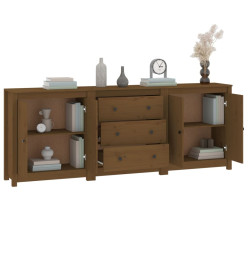 Buffet Marron miel 210x35x80 cm Bois massif de pin