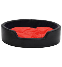 Lit pour chiens Noir et rouge 99x89x21 cm Peluche et similicuir