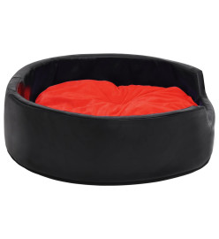 Lit pour chiens Noir et rouge 99x89x21 cm Peluche et similicuir