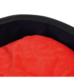 Lit pour chiens Noir et rouge 99x89x21 cm Peluche et similicuir