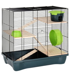 Cage pour hamsters gris 58x32x54 cm polypropylène et métal