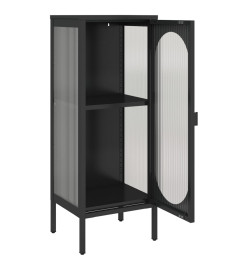 Buffet noir 40x35x105 cm verre et acier