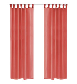 Rideau occultant 2 pcs Voile 140 x 245 cm Rouge