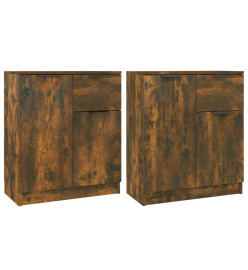 Buffets 2 pcs Chêne fumé 60x30x70 cm Bois d'ingénierie