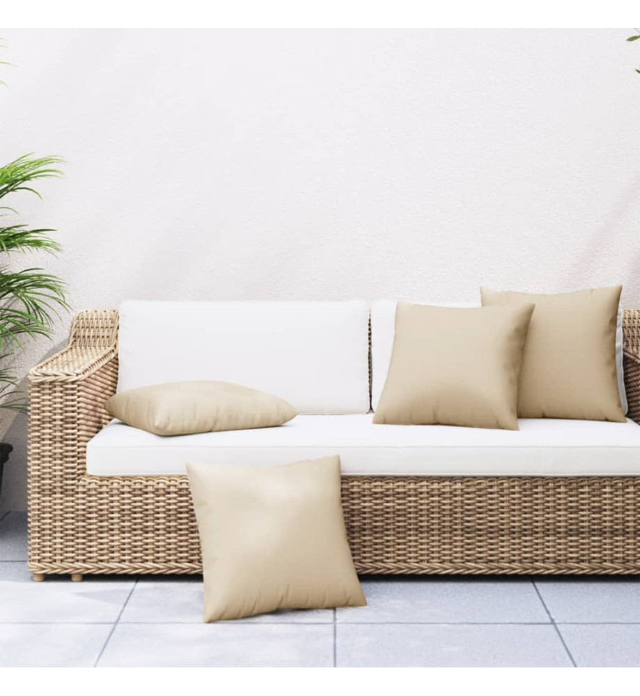 Coussins décoratifs 4 pcs beige 40x40 cm tissu Coussins décoratifs 4 pcs beige 40x40 cm tissu