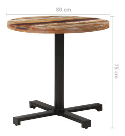 Table de bistro Carrée Ø80x75 cm Bois de récupération massif