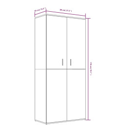 Armoire à chaussures Sonoma gris 80x39x178 cm Bois d'ingénierie