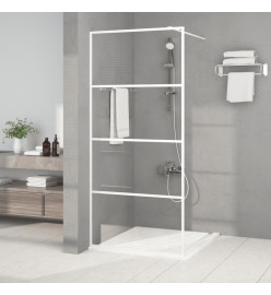 Paroi de douche Blanc 90x195 cm Verre ESG transparent