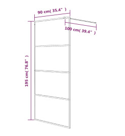 Paroi de douche Blanc 90x195 cm Verre ESG transparent