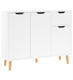 Buffet Blanc brillant 90x30x72 cm Aggloméré