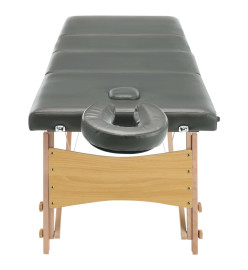 Table de massage avec 4 zones Cadre en bois Anthracite 186x68cm