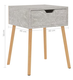 Tables de chevet 2 pcs Gris béton 40x40x56 cm Aggloméré