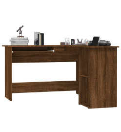 Bureau d'angle chêne marron 120x140x75 cm bois d'ingénierie