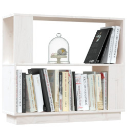 Bibliothèque/Séparateur de pièce Blanc 80x25x70 cm Pin solide