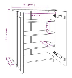 Armoire à chaussures HAMAR Blanc 85x40x108 cm Bois de pin